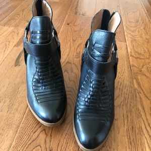 Seychelles black leather booties. Never worn